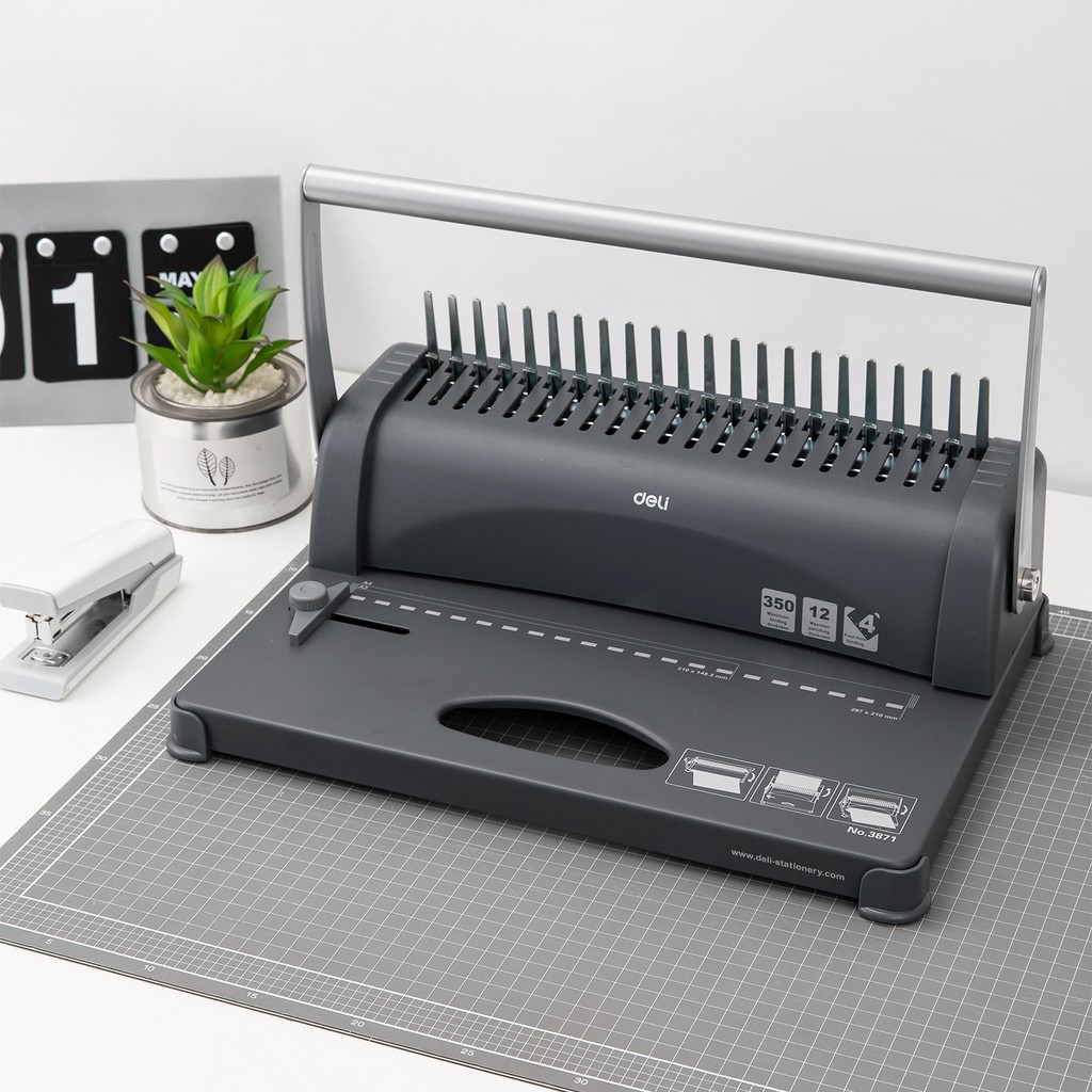 69207e09b51f78841d41fba88cb63633 Máy đóng gáy xoắn cao cấp chính hãng Deli E3871