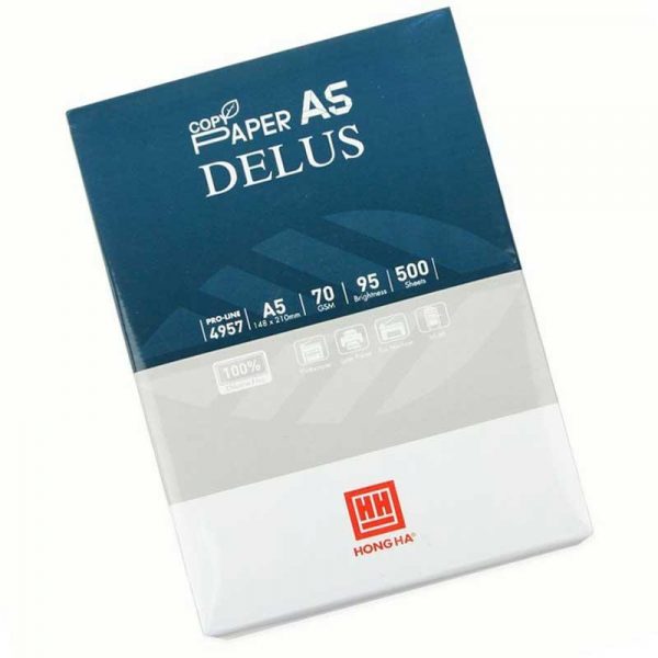 Giấy in A5 Delus Hồng Hà 75gsm Giấy in A5 Delus Hồng Hà 75gsm