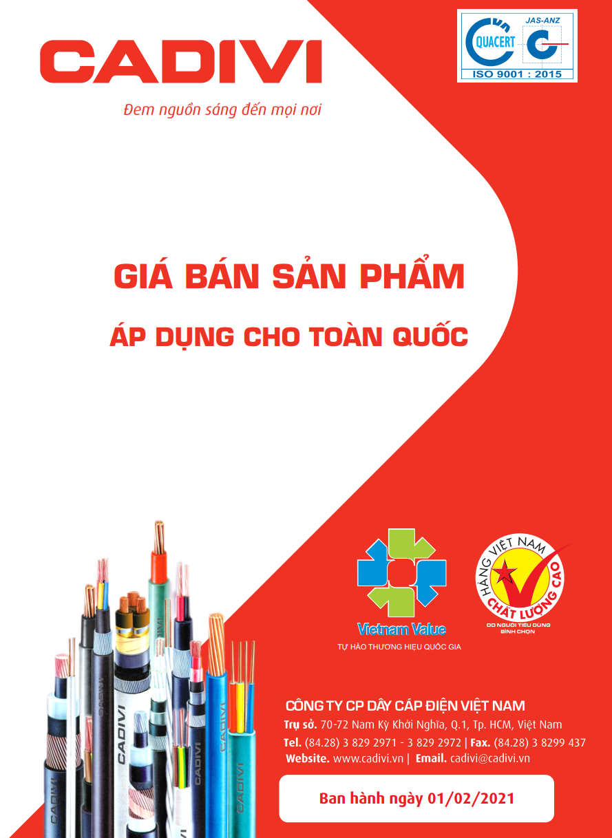 Bảng giá dây điện Cadivi 2.5