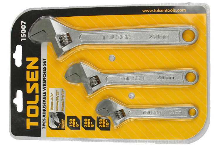 15007-1-401795 Bộ 3 mỏ lết cán trơn 6/8/10 inch Tolsen 15007