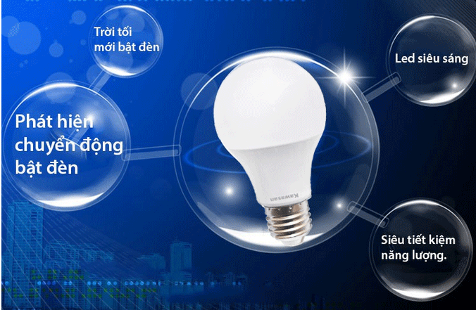Phát hiện chuyển động khi môi trường thiếu sáng sẽ bật đèn Phát hiện chuyển động khi môi trường thiếu sáng sẽ bật đèn