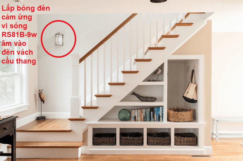 Thay bóng đèn LED thông thường bằng RS81B để thành đèn cảm ứng cầu thang Thay bóng đèn LED thông thường bằng RS81B để thành đèn cảm ứng cầu thang