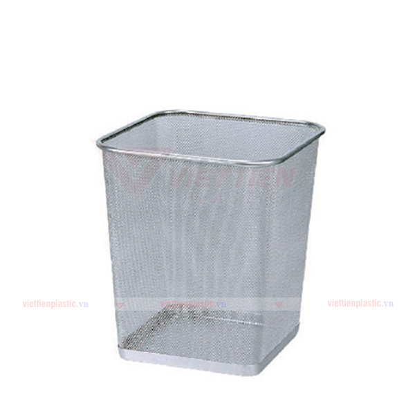 Sọt Rác Inox Vuông Dạng Lưới - Thành Đạt IPC