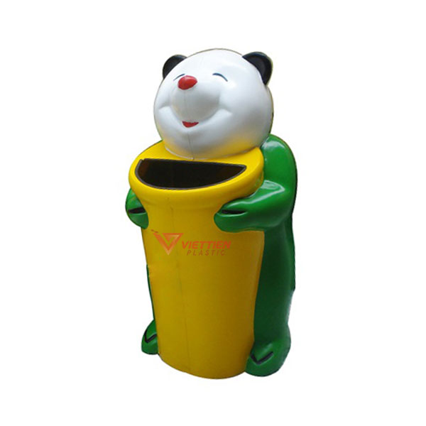 thùng rác gấu trúc màu xanh thùng rác gấu trúc màu xanh