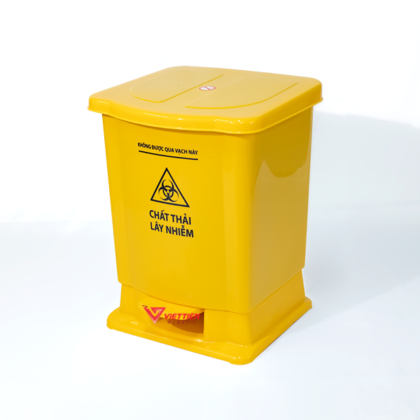 thùng rác y tế 20 lít Thung rac dap chan 20 lit mau vang
