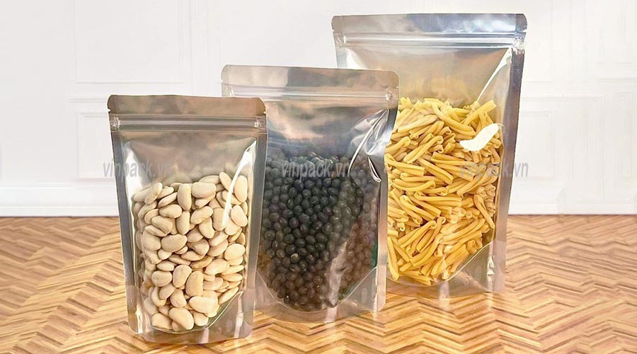 Túi zip đáy đứng 1 mặt trong - 1 mặt bạc Túi zip trong suốt, túi zip trong đáy đứng, túi zip trong, túi zip 2 mặt trong, tui zip trong suot, tui zip trong day dung, tui zip trong, tui zip 2 mat trong