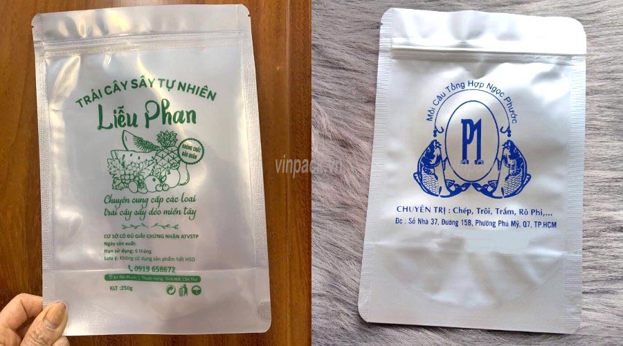 Túi zipper bạc đáy đứng được in bằng kỹ thuật in lụa Túi zip bạc, túi zipper bạc, túi zip bạc 2 mặt, túi zip bạc 1 mặt, túi zip bạc đáy đứng, tui zip bac, tui zipper bac, tui zip bac day dung